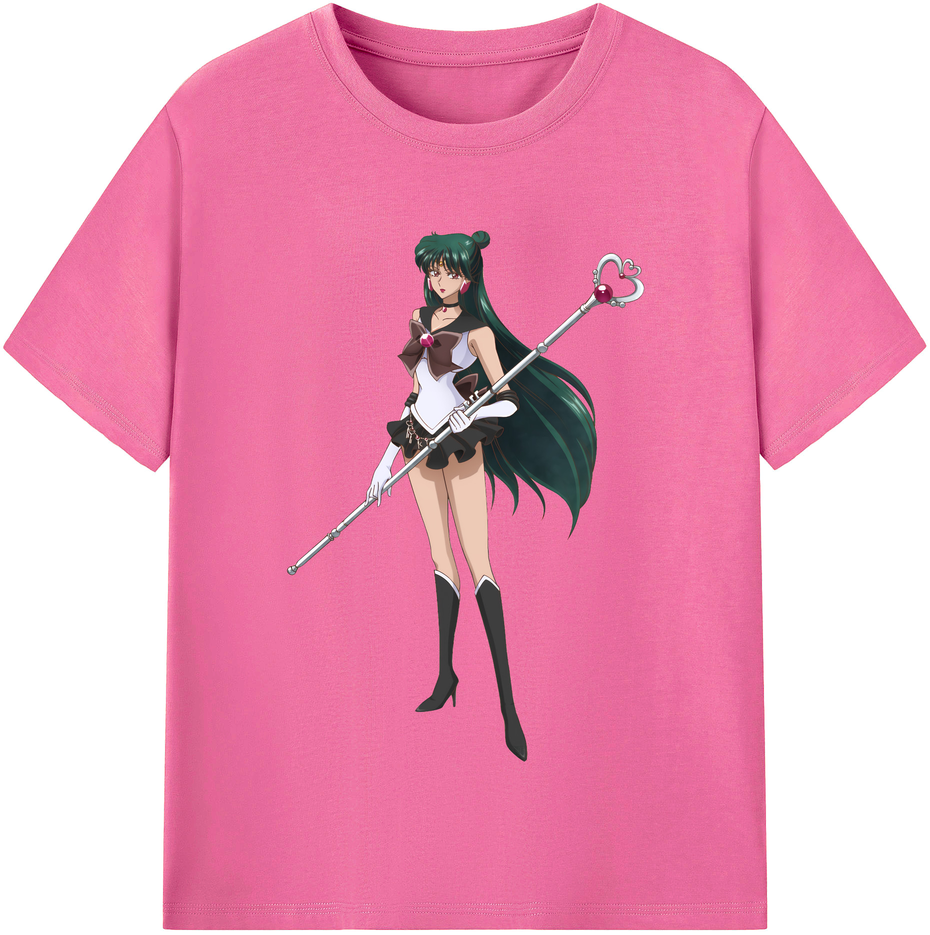 （画像用） 美少女戦士セーラームーン 冥王せつな Sailor Moon Meiou Setsuna レディースカジュアルプリントTシャツ（綿100％）